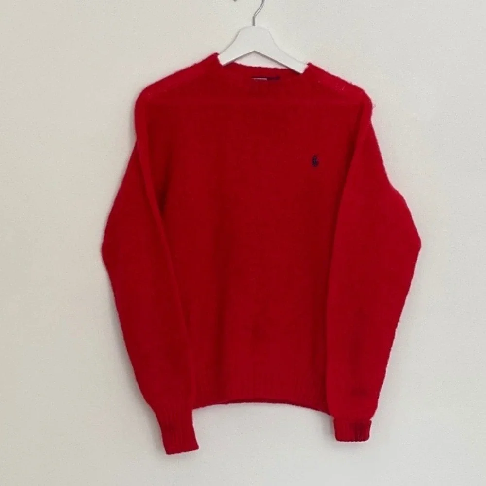 Polo Ralph Lauren Old Money Shetland Wool Sweater Mens Medium Vintage Preppy